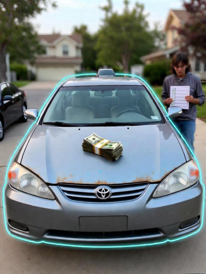 Toyota Camry with faint rust spots on the fenders